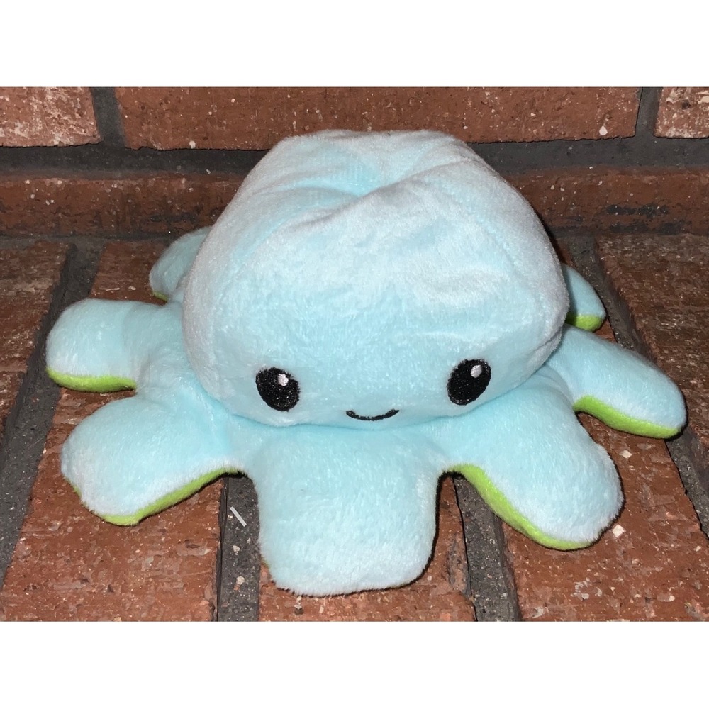 Octoplush Blue Green Mood‎ Flip Reversible Stuffed Animal 7"